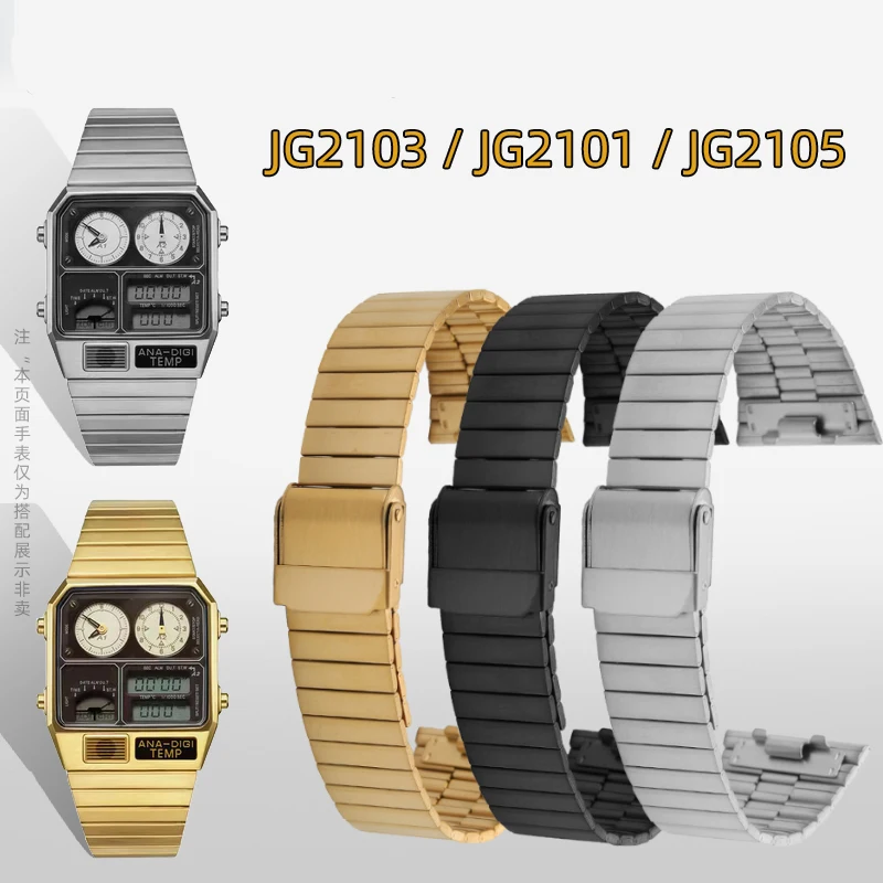 Per Citizen Ana-Digi Star River Warship Strap Small Block Jg2103 Jg2101 Jg2105 Retro Watch Band Chain Bracciale Watchband 18Mm