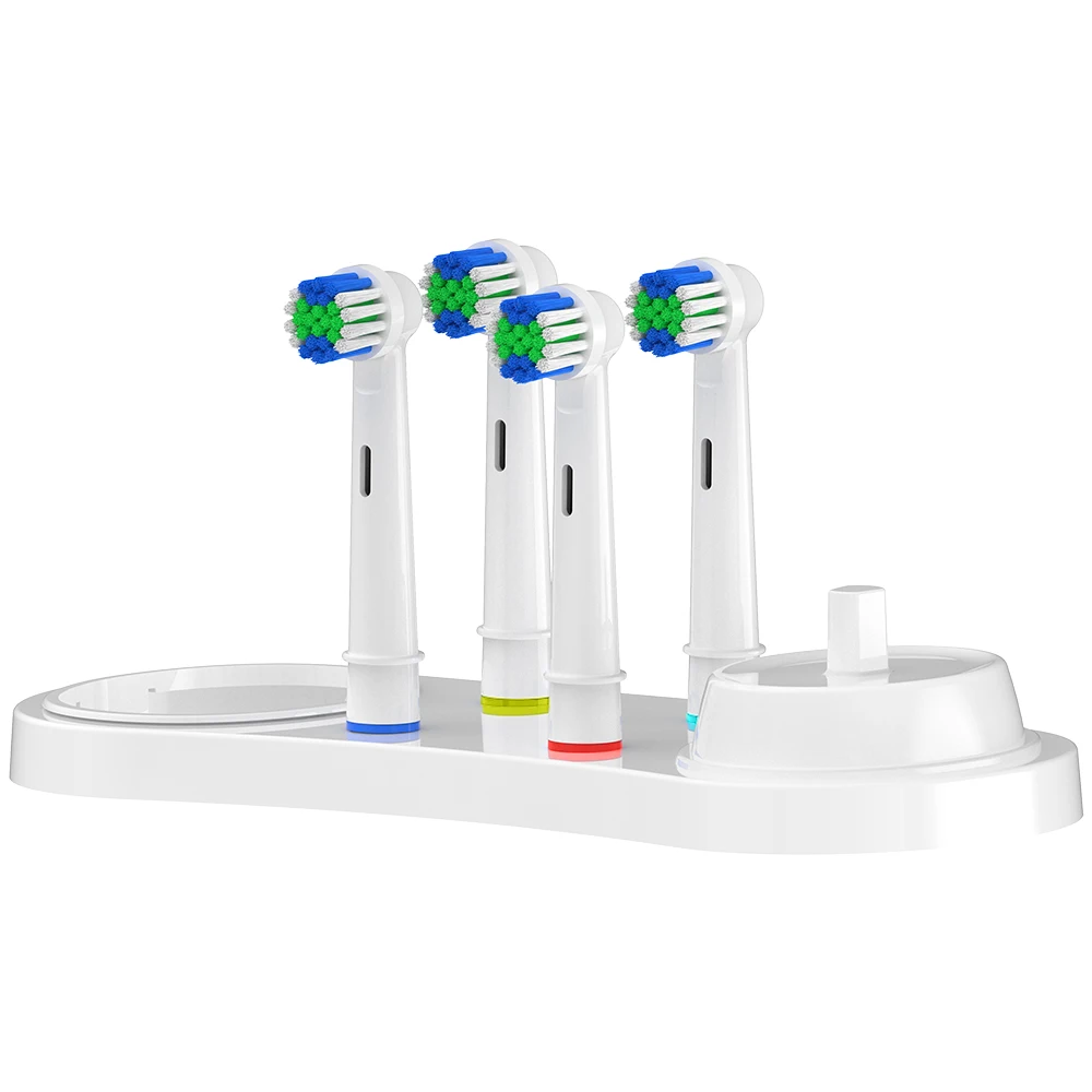 교체용 칫솔모 4개 및 칫솔모 홀더 스탠드 세트, 오랄비 전동칫솔 호환, 1000 ..