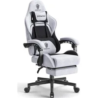 Gaming Chair Fabric with Pocket Spring Cushion, Massage Game Chair Cloth with Headrest, Ergonomic Computer Chair with Footrest 1