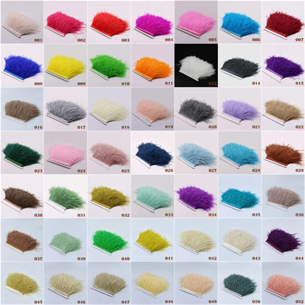 1 Meter Natural Ostrich Feathers Trim Fringe 8-10cm Decoration for Party Wedding Dress Clothes Sewing Accessory Crafts Plume