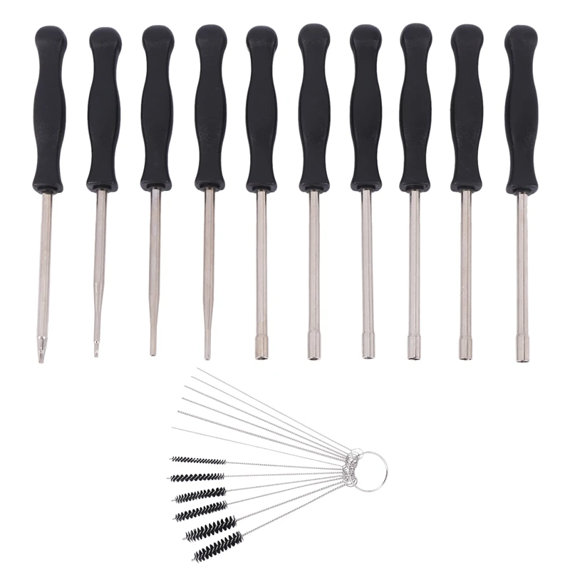 

HOT-10 Pcs Tune up Carburetor Adjusting Screwdriver Tool Kit with Carb Cleaning Needles Brushes for Walbro Zama Ryobi for Stihl