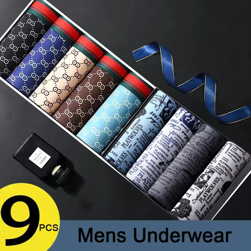 9Pcs New Set Underwear Man Boxer Comfortable Men Underpants Boxershorts Men Boxers Sexy Boxer Shorts Fast Shipping Plus Size4xl