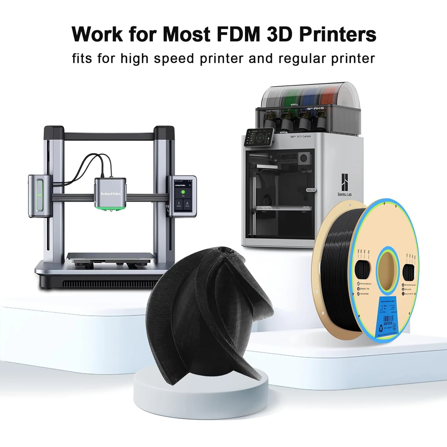 PETG 블랙, 그레이, 투명, 스킨 컬러, 화이트, 핑크, 3D 프린터 필라멘트 1.75mm 250g, 고강도, 뛰어난 레이어 접착력