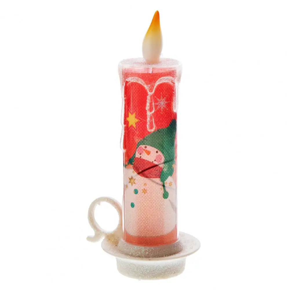 Decorative Candle Festive Led Candle Lights Charming Christmas Desktop Decorations with Cute Patterns for A Magical Holiday