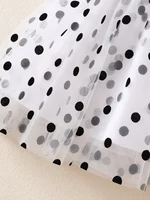Vêtements pour filles, robe à manches volantes, en mousseline de soie, à pois bleus, pour enfants de 1 à 6 ans, robe d'été 5