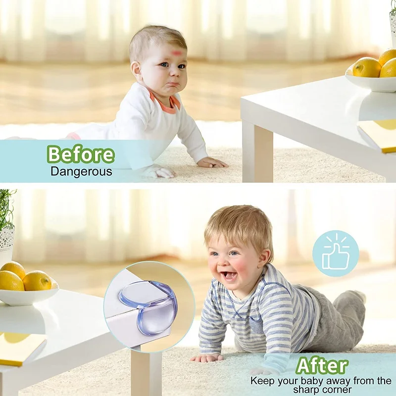Silicone table corner protector furniture corner protector Self-adhesive furniture corner guards For children baby table edge protection cover 5/10/20Pcs