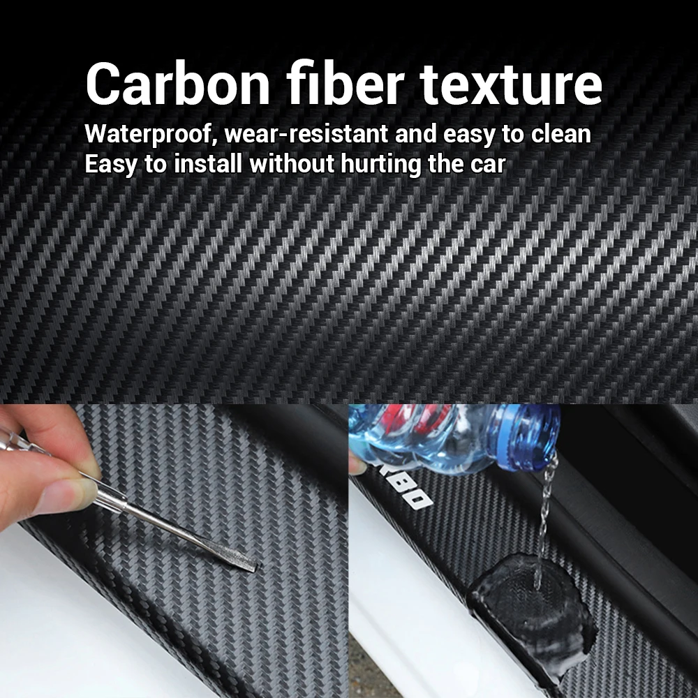 Carbon Fiber Car Trunk Tail Lip Guard Stickers