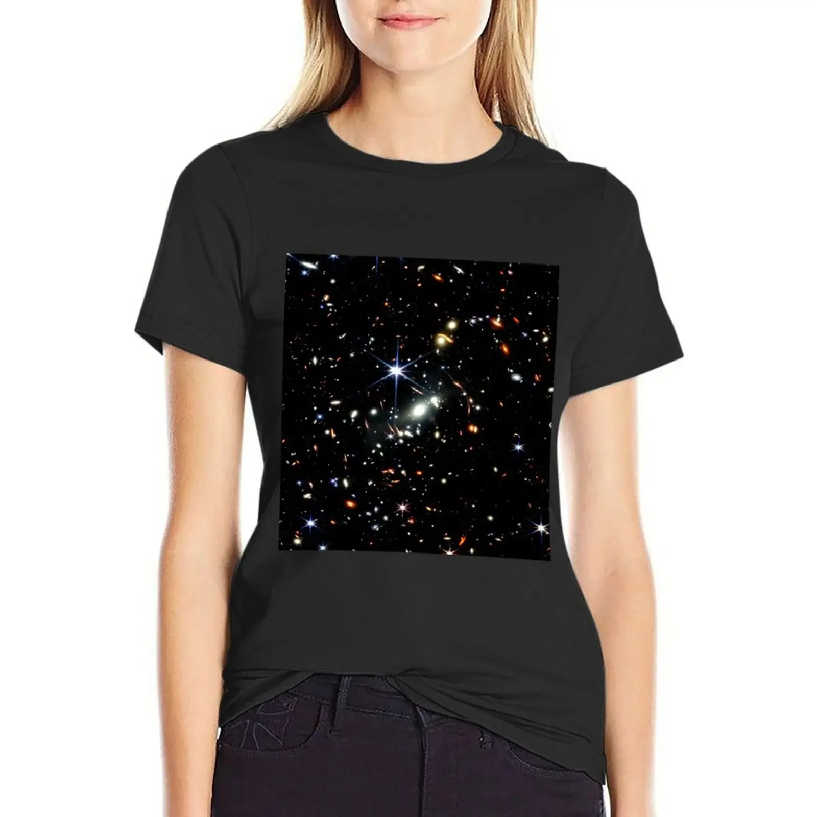 

James Webb First Image Deep Field Space T-Shirt funny Blouse cropped t shirts for Women