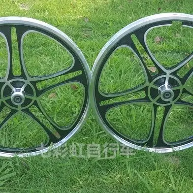 Aluminum Alloy Bicycle Wheel Set for Children, Integrated Ring, Folding Car, Disc Brake, 20 Inchlloy Wheel Hub Disc Brake