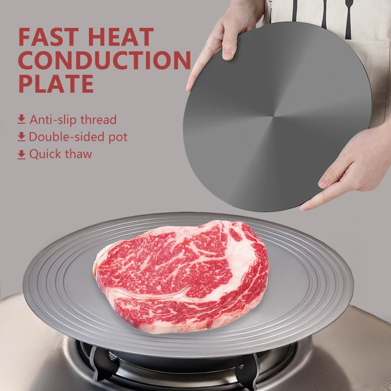

Kitchen Gas Stove Heat Diffuser Stainless Steel Heat Conduction Plate Anti-Burning Black Thawing Plate Pot Cookware Protector