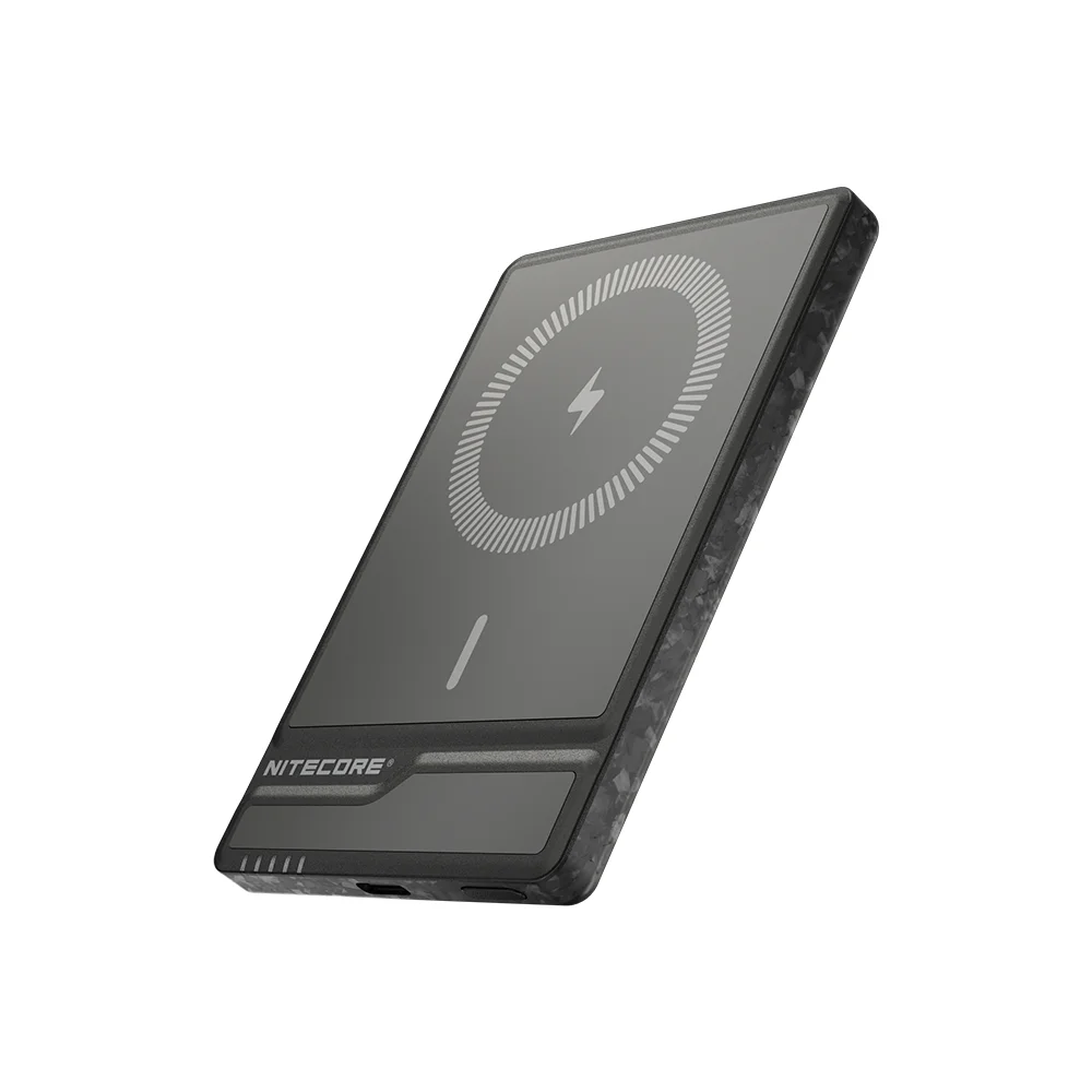 NITECORE 휴대용 마그네틱 무선 모바일 보조배터리, 탄소 섬유, NW5000, 5000mAh, QC3.0, QC2.0, 20W 고속 충전