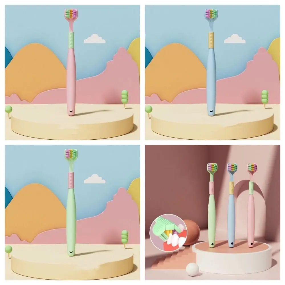 

Скребок для языка, Детская трехсторонняя зубная щетка, креативная Глубокая чистка полости рта на 360 градусов, зубная щетка для студентов