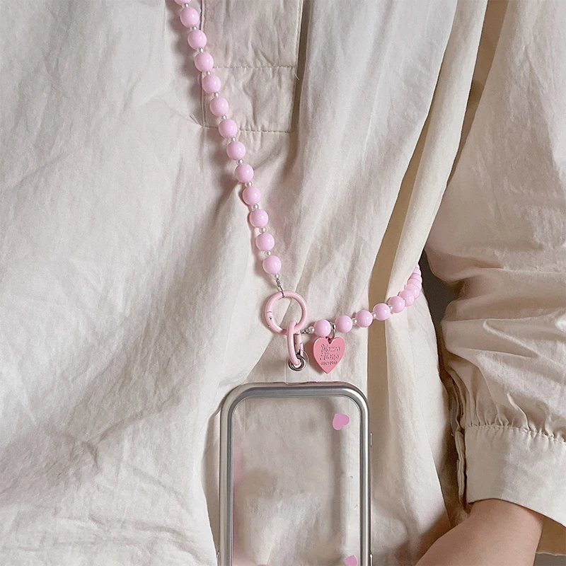 패션 달콤한 파란색 된 전화 매는 밧줄 긴 Crossbody 목 체인 범용 전화 매력 어깨 가방 교체 스트랩 가방 체인