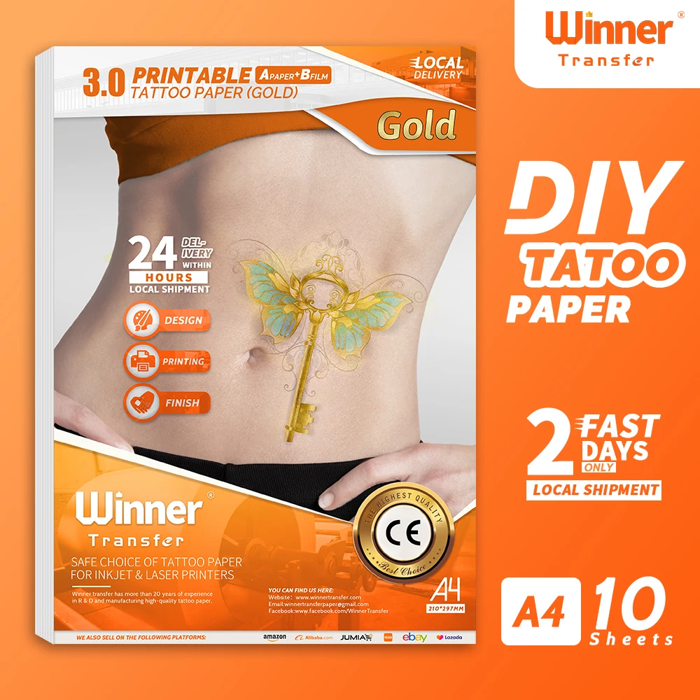 Printable Temporary Tattoo Paper Laser / Inkjet Printer Diy