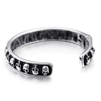 10mm Skull Ghost Head Bangle Men 316L Stainless Steel 2