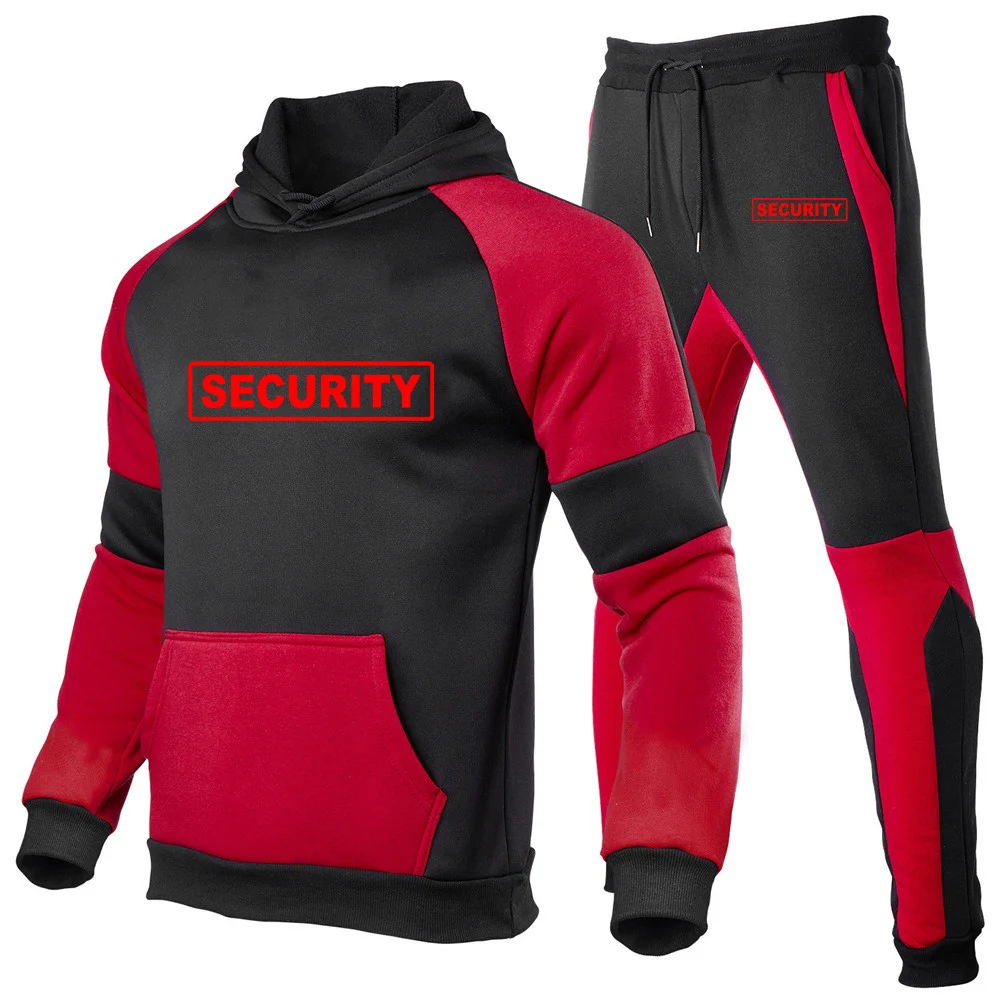 Men's Patchwork Hoodie Suit Casual Set