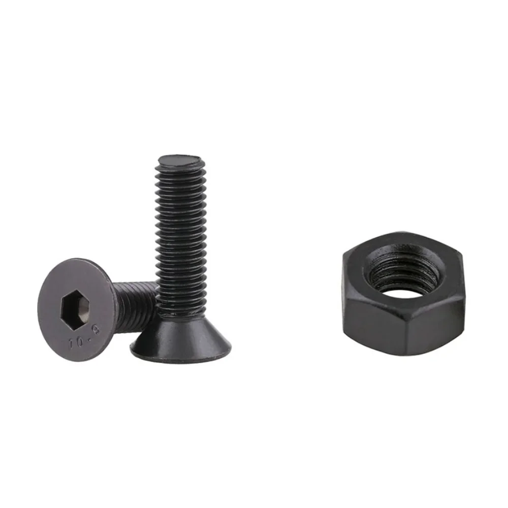 DIN7991 Countersunk Flat Head Hex Bolt Nut Set Kit M2 M3 M4 M5 M6 Black Grade 10.9 Steel Hex Hexagon Socket Flat Head Screw