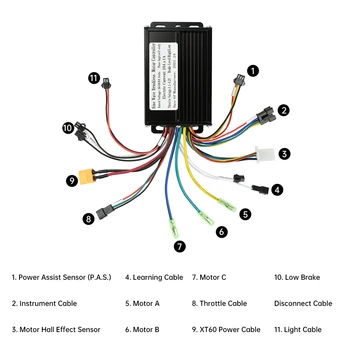 Convertitore motore brushless a onda sinusoidale 36V 48V 20A 350W-500W per scooter elettrico