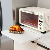 Microwave Stand Kitchen Storage Rack Pull-Out Work Table Drawer Oven Organizer For Easy Prep Space Saving Shelf 2