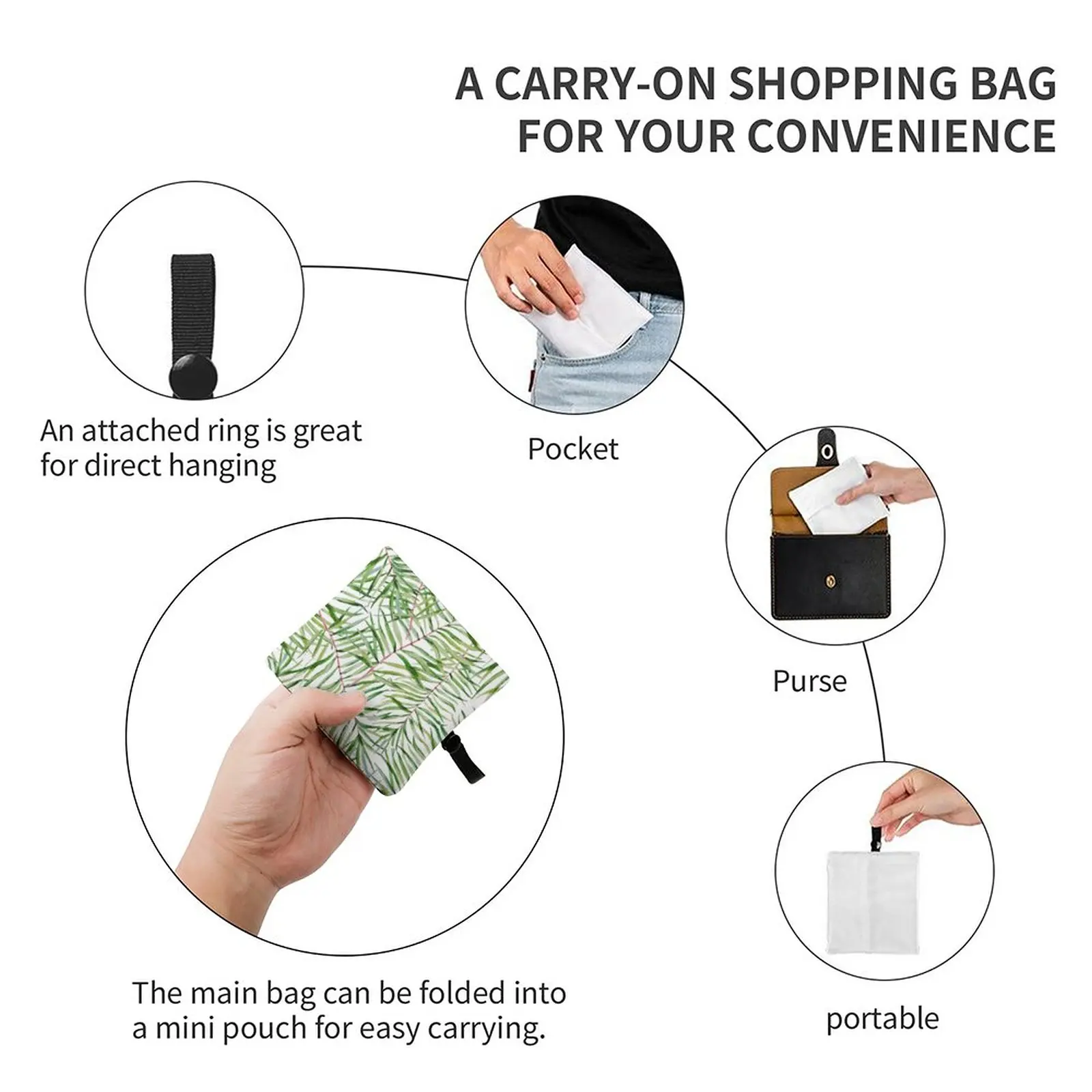 Lightweight Foldable Shopping Storage Bag Large Capacity Reusable Grocery Bag Supermarket Waterproof Handbag Custom Your Photos