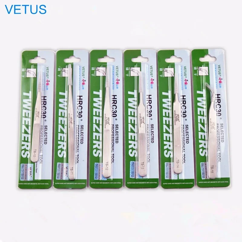 VETUS TS series Stainless Steel Industrial Anti-static Tweezers watchmaker Repair Tools Security label