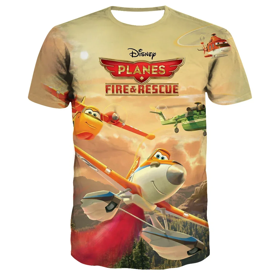 2025 verão disney filme aviões impressão 3d t camisa casual crianças  streetwear meninos meninas manga curta camisetas infantis - AliExpress, image size:1125x1125
