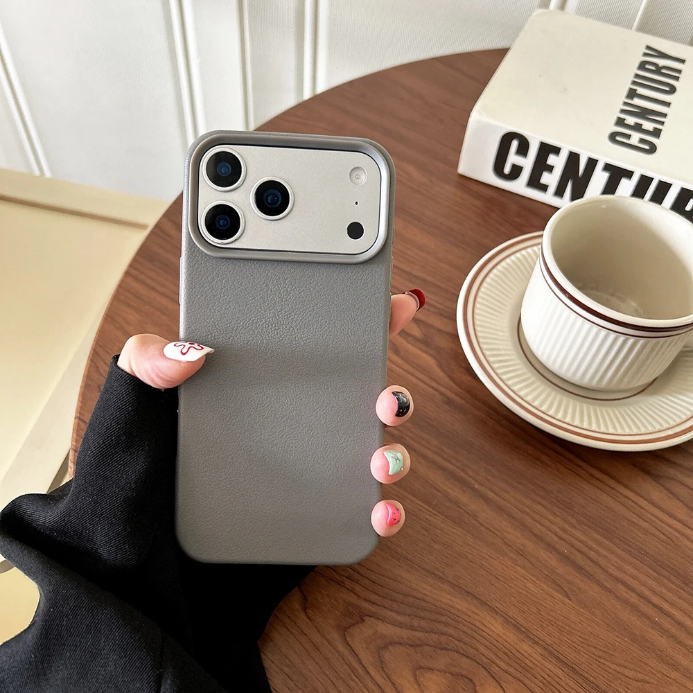 Elegant Leather-Texture Silicone Soft Case - Candy Color Matte Back Cover TPU Shell