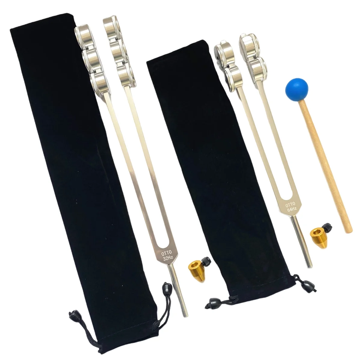 32HZ Aluminum Tuning Fork Tool with Hammer Healing Sound Vibration Diagnostic Therapy Health Care Tool 3