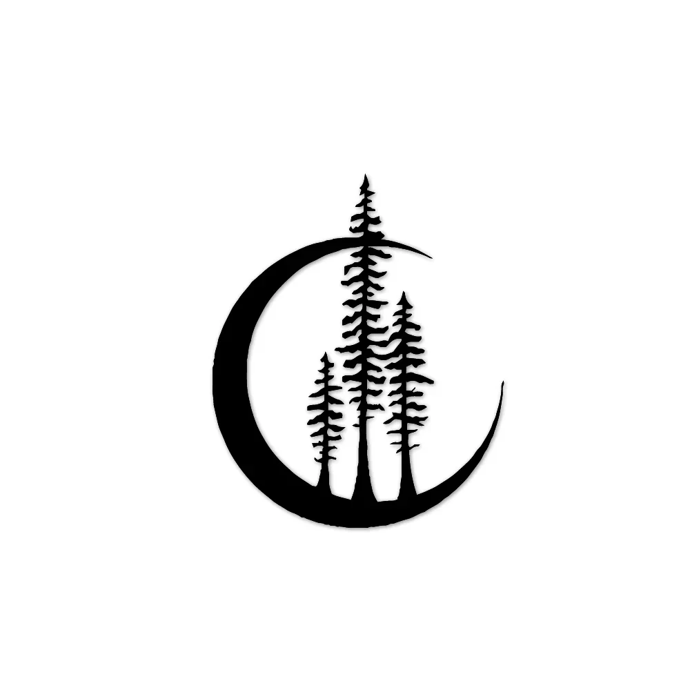 

Personality Car Sticker Car Door The Moon and Tree KK Vinyl Car Accessories Decoration Sunscreen Waterproof 12cmX14cm