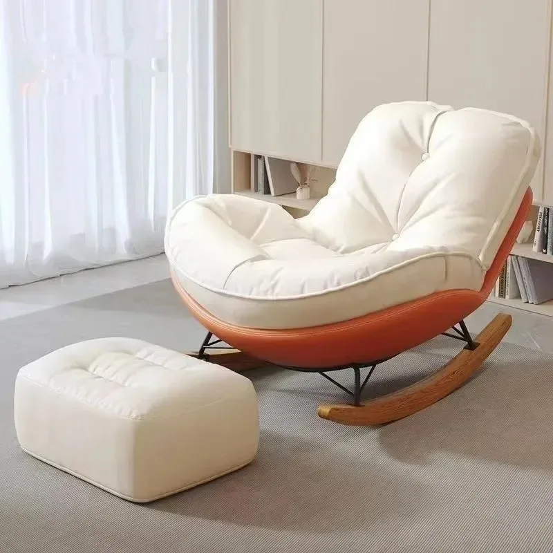 Sedia a dondolo ergonomica da interno per adulti – Ideale per rilassarsi, leggere o fare un pisolino sul balcone, in soggiorno o in camera da letto - immagine 4