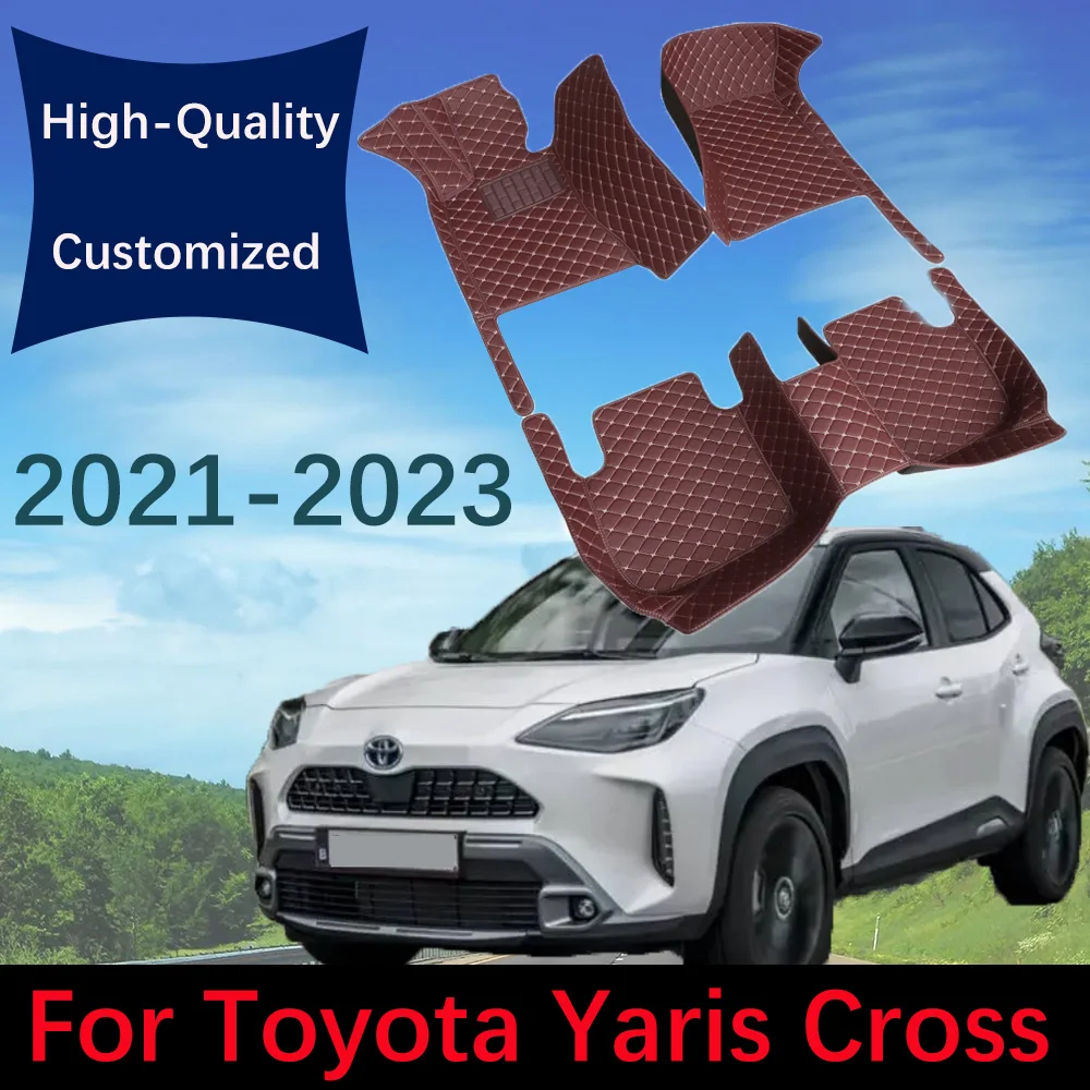Custom Lederen Auto Vloermatten Voor Toyota Yaris Kruis Non Hybrid 2021