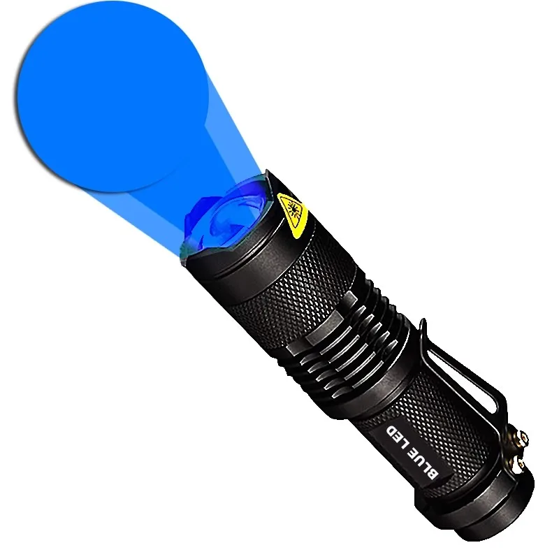 7W 300LM SK-68 1-Modes Mini Lumière Noir Q5 LED Dullight Lampe de Poche Lumière Rouge, Lumière Verte, Lumière Bleue, Lumière LED Blanche