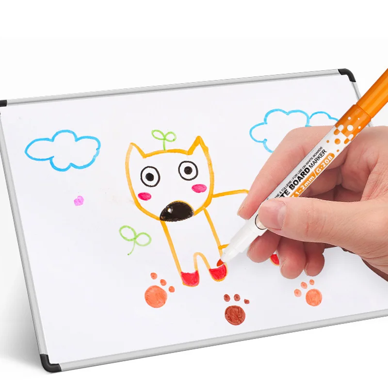 Vibrant Erasable Magnetic Whiteboard Markers with Erasers - Set of 8 Colors for Creative Expression and Office Use