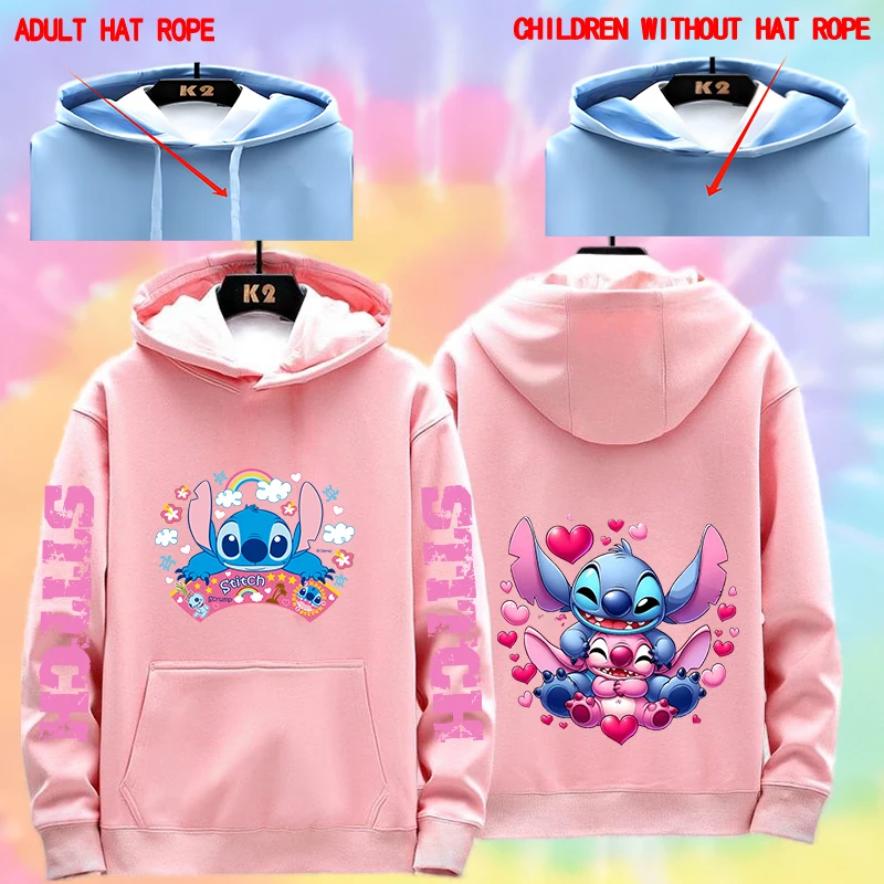 Disney Stitch Different Couple Outfits for Men and Women Casual Sweatshirts Hooded Jackets and Clothes 3