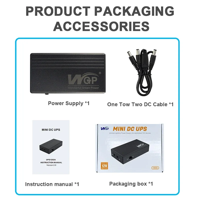 Mini UPS DC12V 2A Mini UPS Router Optical Cat Adapter Uninterruptible Power Supply with 6-8H WiFi 7800mAh Battery Capacity Standby