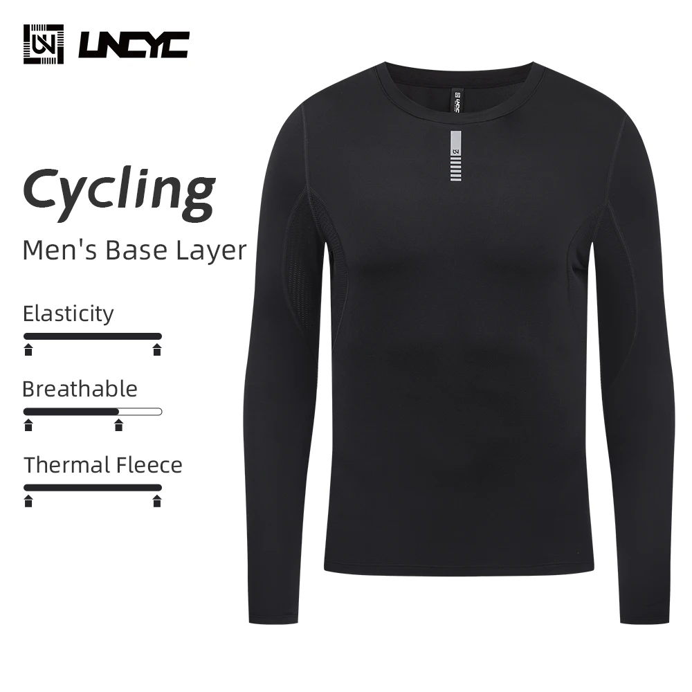 UNCYC Men's Cycling Base Layers Winter& Autumn Bicycle Undershirt Long Sleeve Thermal Fleece Road Bike Cycling Base Layer men underwear cycling underwear