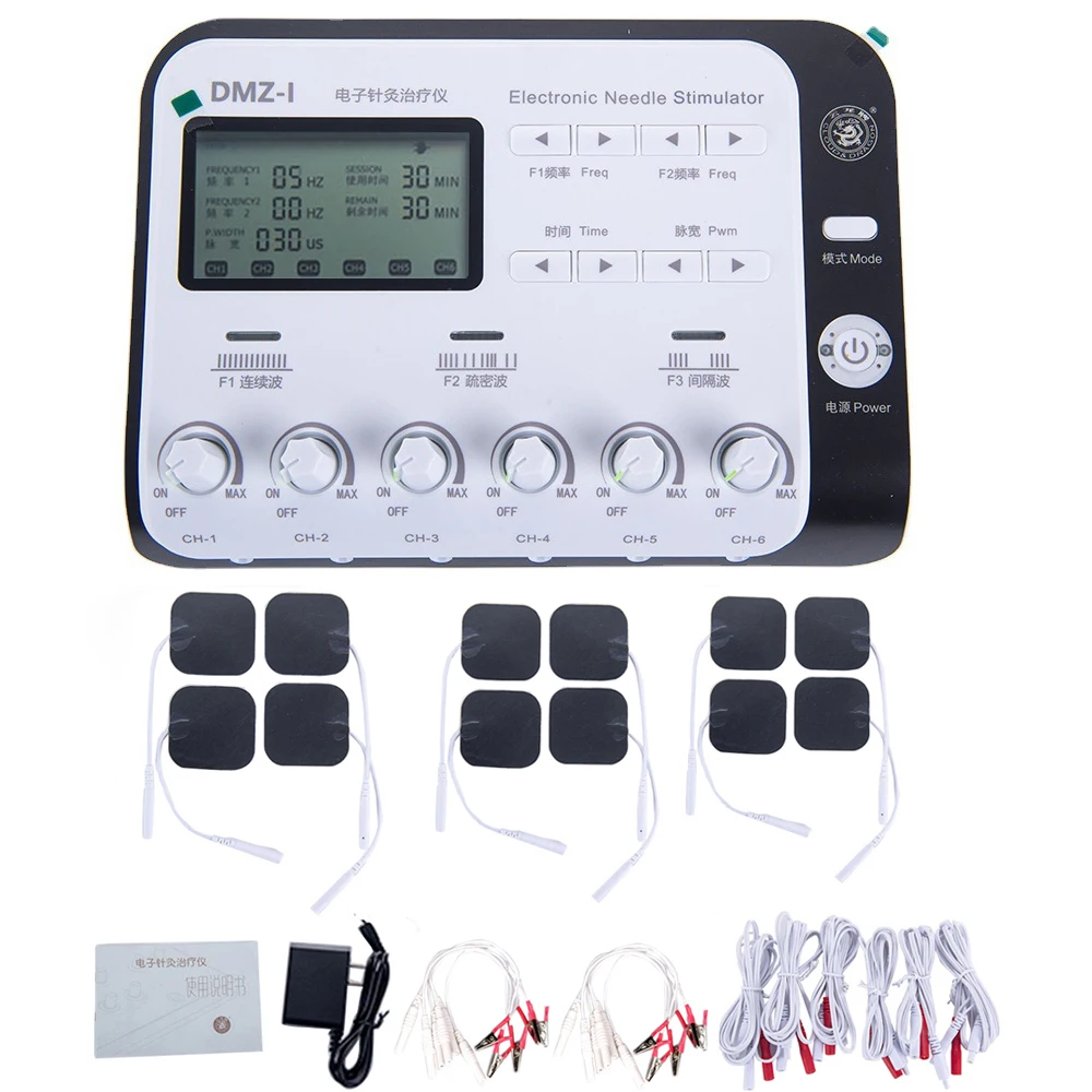 

Eletric Muscle Stimulator 6 Output Channel Digital Electrical Acupuncture Needle Health Relax Electroacupuncture Patch Massager