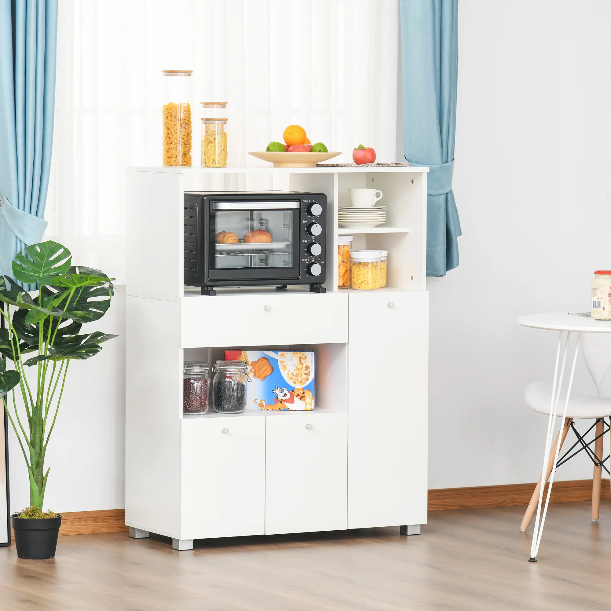 HOMCOM Alacena de Cocina Mueble Auxiliar Buffet para Microondas con 3 –  Bechester