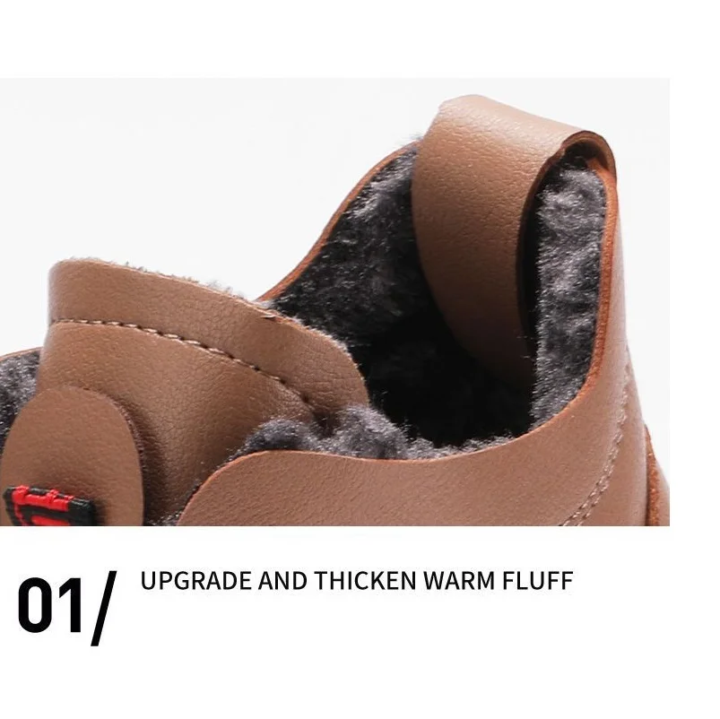 Autumn Winter Women Flat Shoes Leather  Short Boots Female Soft Sole Comfort Booties Winter Warm Plush Snow Boots Waterproof