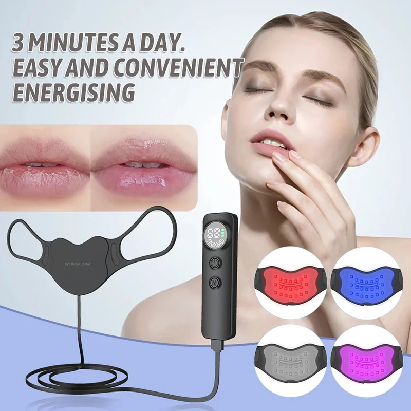 Photon Infrared Red Lights Therapy Lip Masks 4 Modes Lip Beauty Products Reduce Lip Lines Skincare LED Light Brighten Lip Device