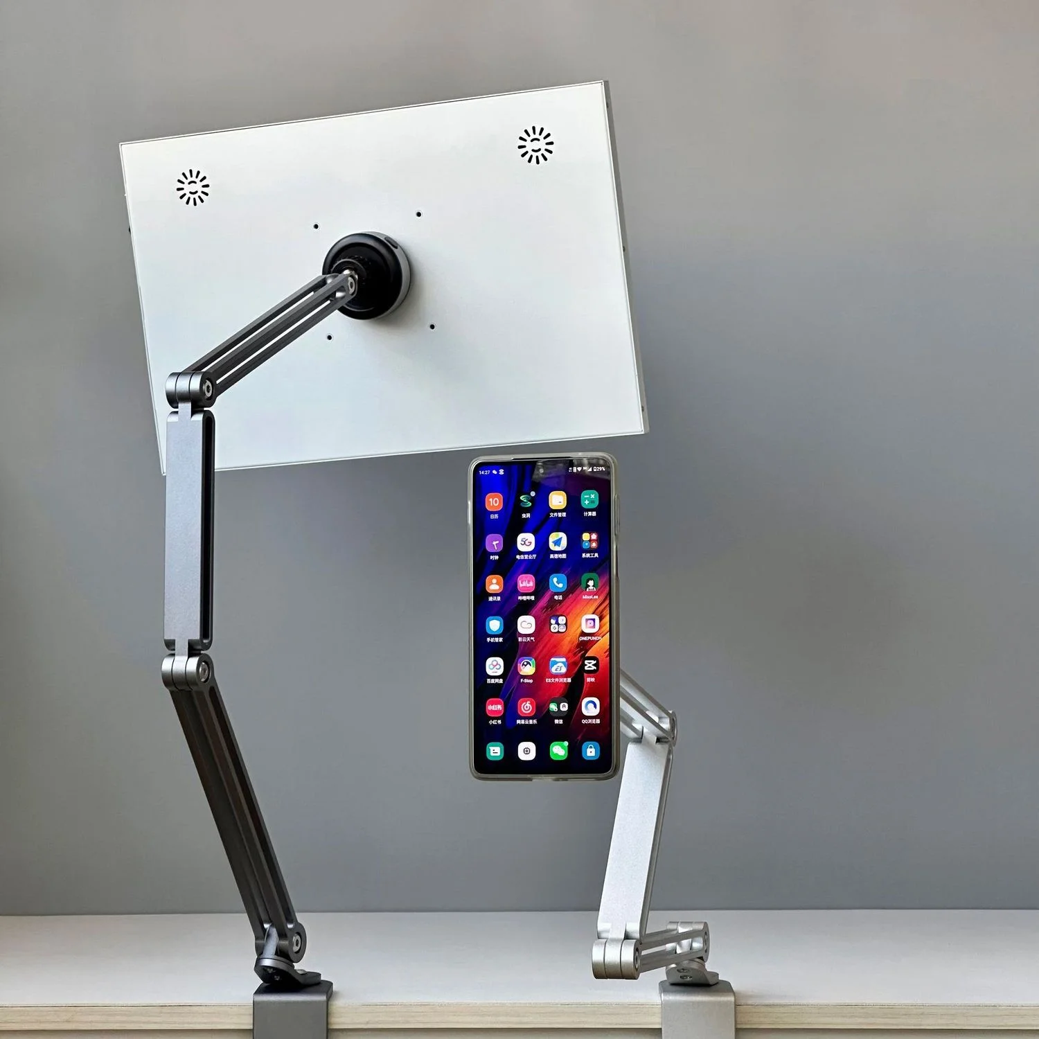 Suporte Portátil do Monitor com Adsorção Magnética do Vácuo Inteligente Nenhuma Perfuração Exigida Suporte de Exibição Ajustável da Liga de Alumínio - Imagem 3
