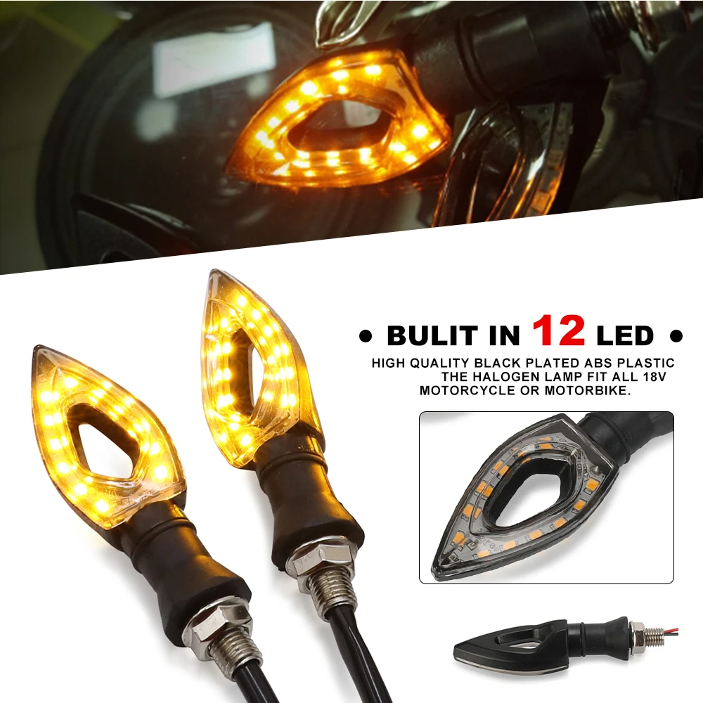 

Universal For Yamaha YZF R1 YZF R120 FZR 600 YZF R3 R25 600R FZ600 Motorcycle Turn Signal Light Waterproof 12 LED Amber Lights