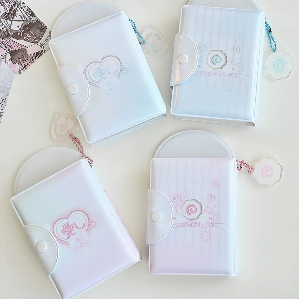 Blue Pink Hollow Photo Album 3 Inch Kpop Idol Photocard Holder Cartoon Pendant  Mini Instax Photos Collect Book Pictures Storage bag photo storage inner pages binder photocards collect idol sleeves 3 inch photo album kpop photocards binder photo organizer
