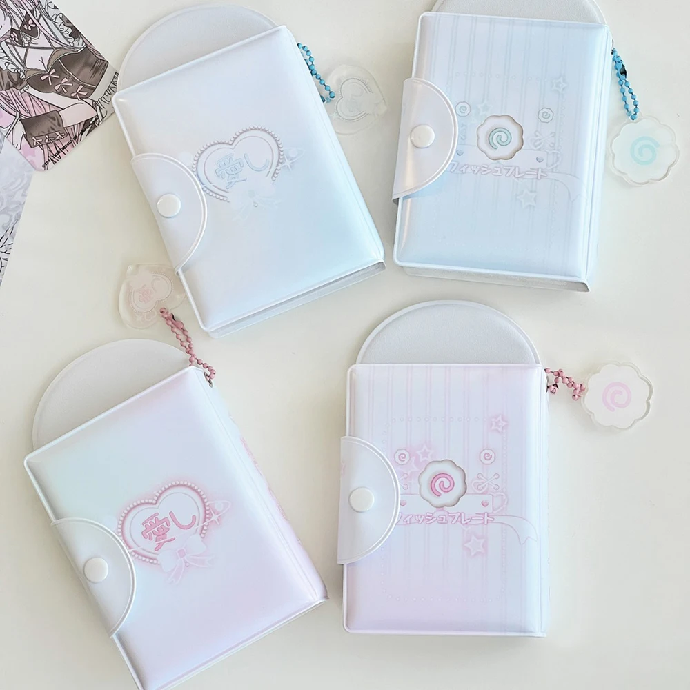 Blue Pink Hollow Photo Album 3 Inch Kpop Idol Photocard Holder Cartoon Pendant  Mini Instax Photos Collect Book Pictures Storage