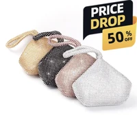 Elegant Crystal Embellished Evening Clutch Soft Silk Compact Makeup Bag for Women Luxurious Christmas Gift for Her Holiday Party