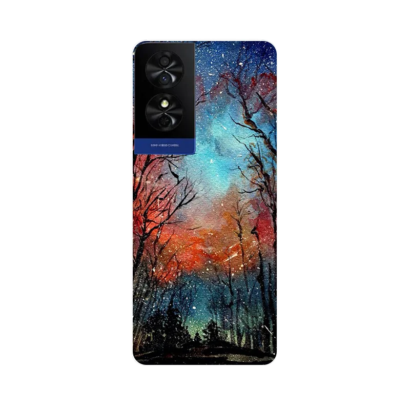 Colorful Leaves Flower Painted Soft Silicone Phone Case Cover - Bumper Protection Design