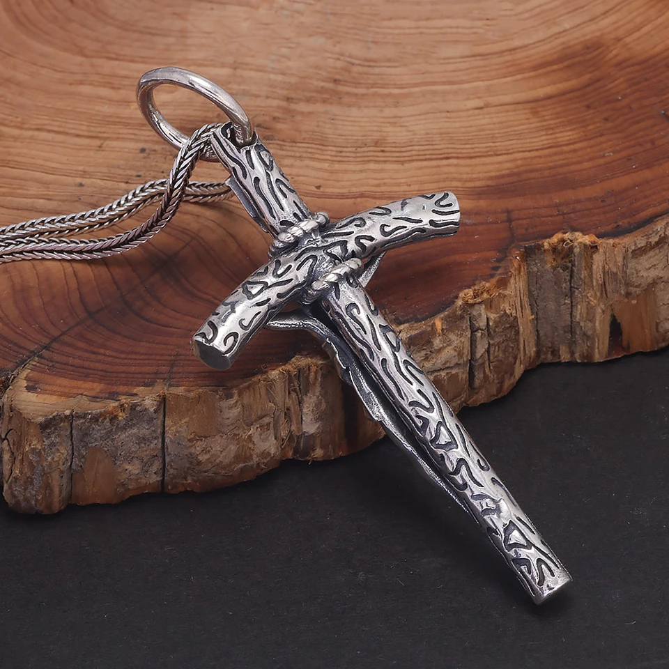 Pure 925 Sterling Silver Crucifix Cross Pendant for Men Women