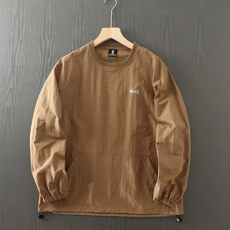 Outdoor Waterproof Wind Resistant Men's Loose Casual Round Neck Sweater Climbing Camping Trekking Hiking Fitness Sports Pullover