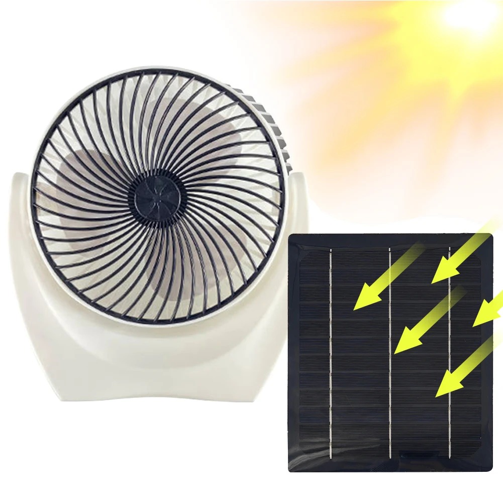Solar Panel Fan Portable Solar Fan with USB Solar Powered Camping Fan Outdoor Fan for Picnic Barbecue Fishing Travel 2