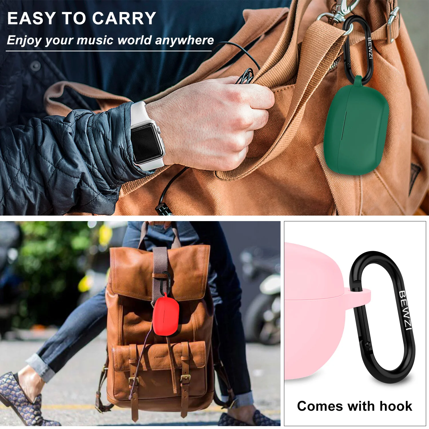 Smooth Surface Silicone Protective Case with Hook – Vogue Simple Style Cover